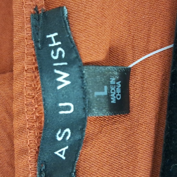 As U Wish "NEW" Juniors' Rust Boho Belted Cargo Jumpsuit Overalls Size L - Picture 11 of 14